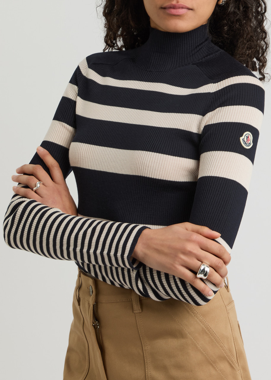 Moncler Striped-intarsia Ribbed Wool top - 5