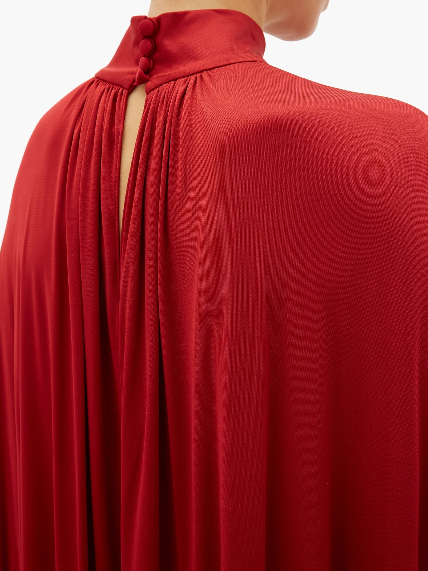 Cape draped satin gown - 5