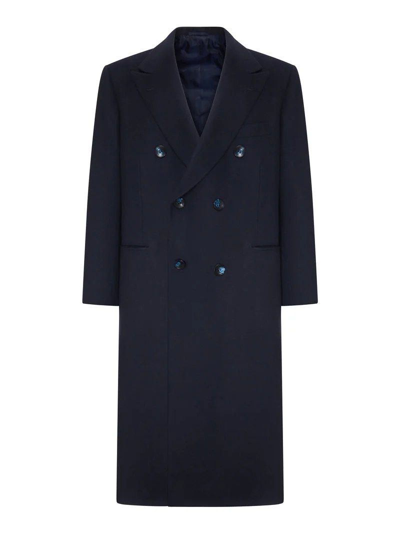 Kiton Men Long Double-Breasted Cashmere Coat - 1