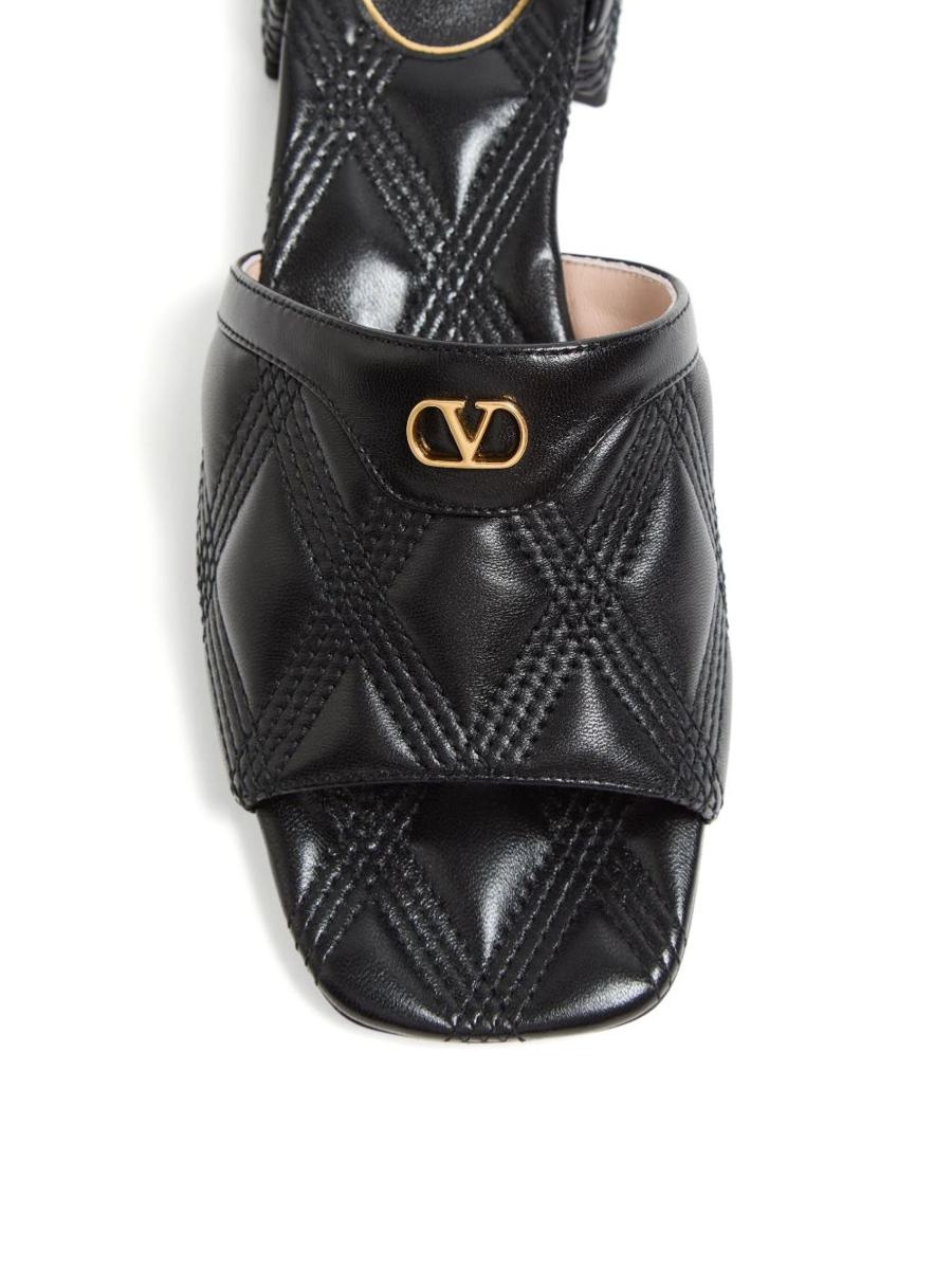 サンダル・ミュール VALENTINO GARAVANI QUILTIE 67 LEATHER SANDALS Valentino Garavani Quiltie 67 Quilted Nappa Leather 20MM