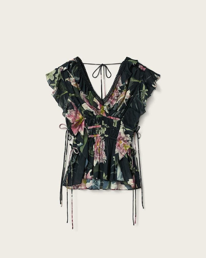 CANTO PRINTED RUFFLE TIERED TOP 1