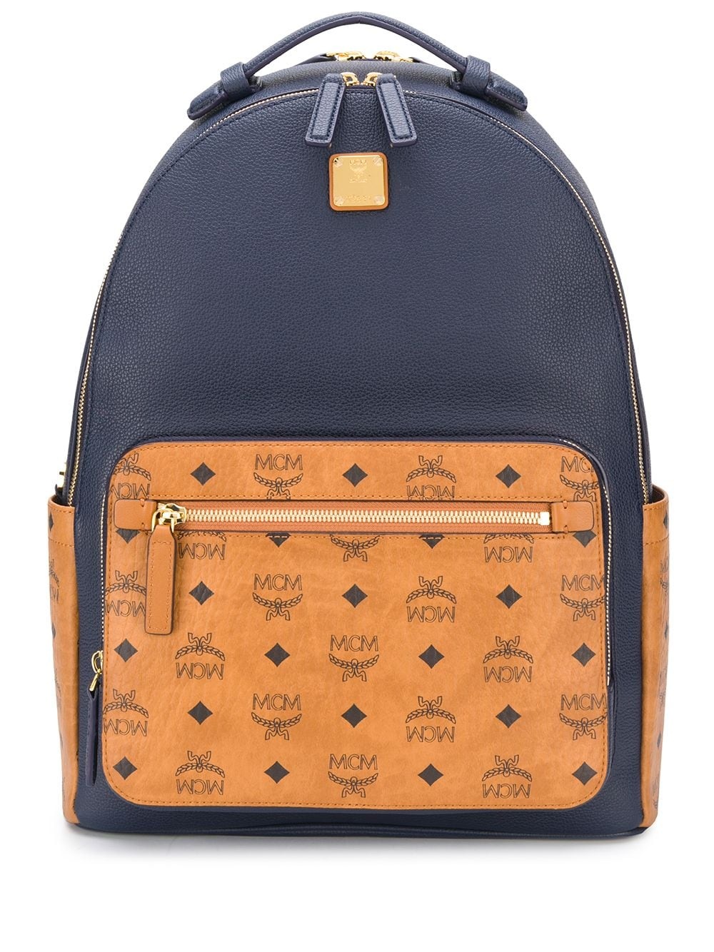 logo print panelled backpack - 1