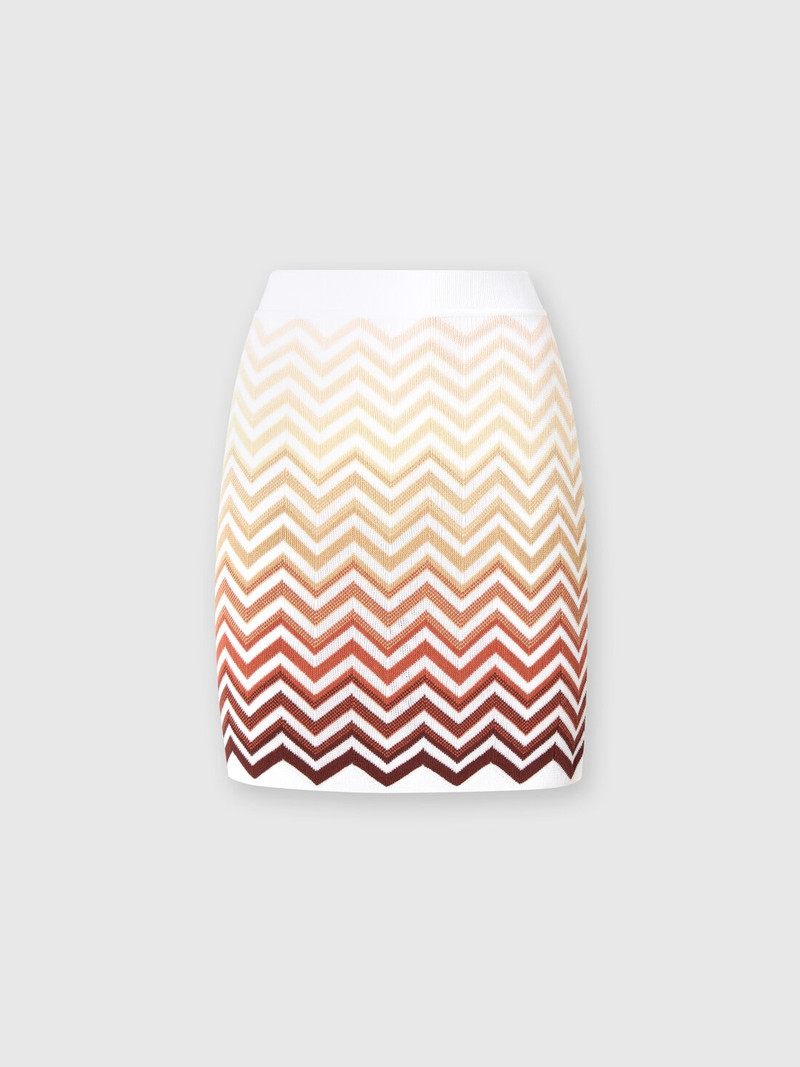 Dégradé chevron cotton and viscose miniskirt - 1