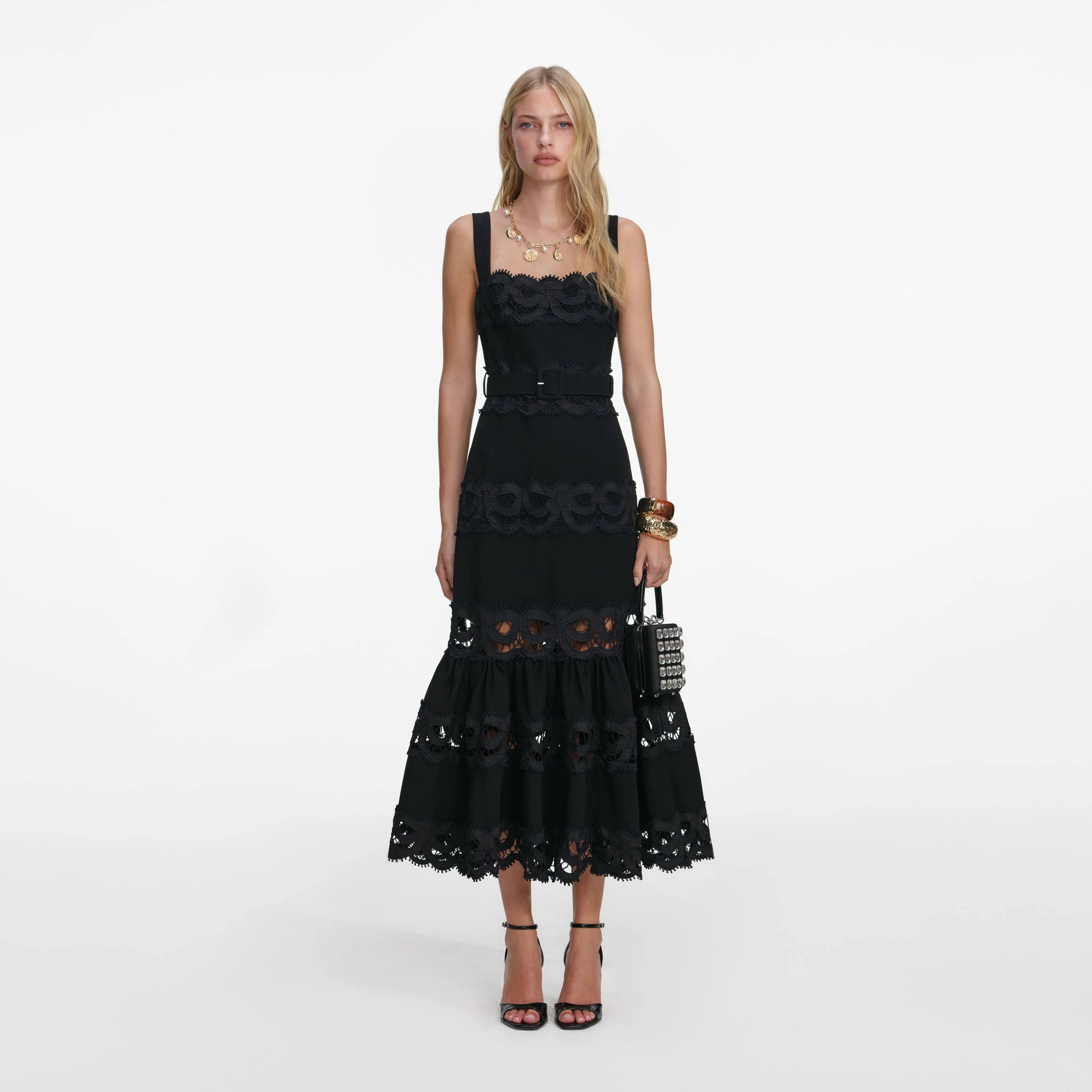 Black Crepe Midi Dress - 1