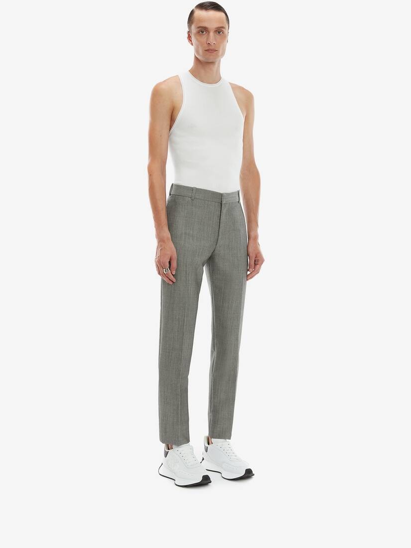 Fresco Wool Mohair Trouser in Grey - 3