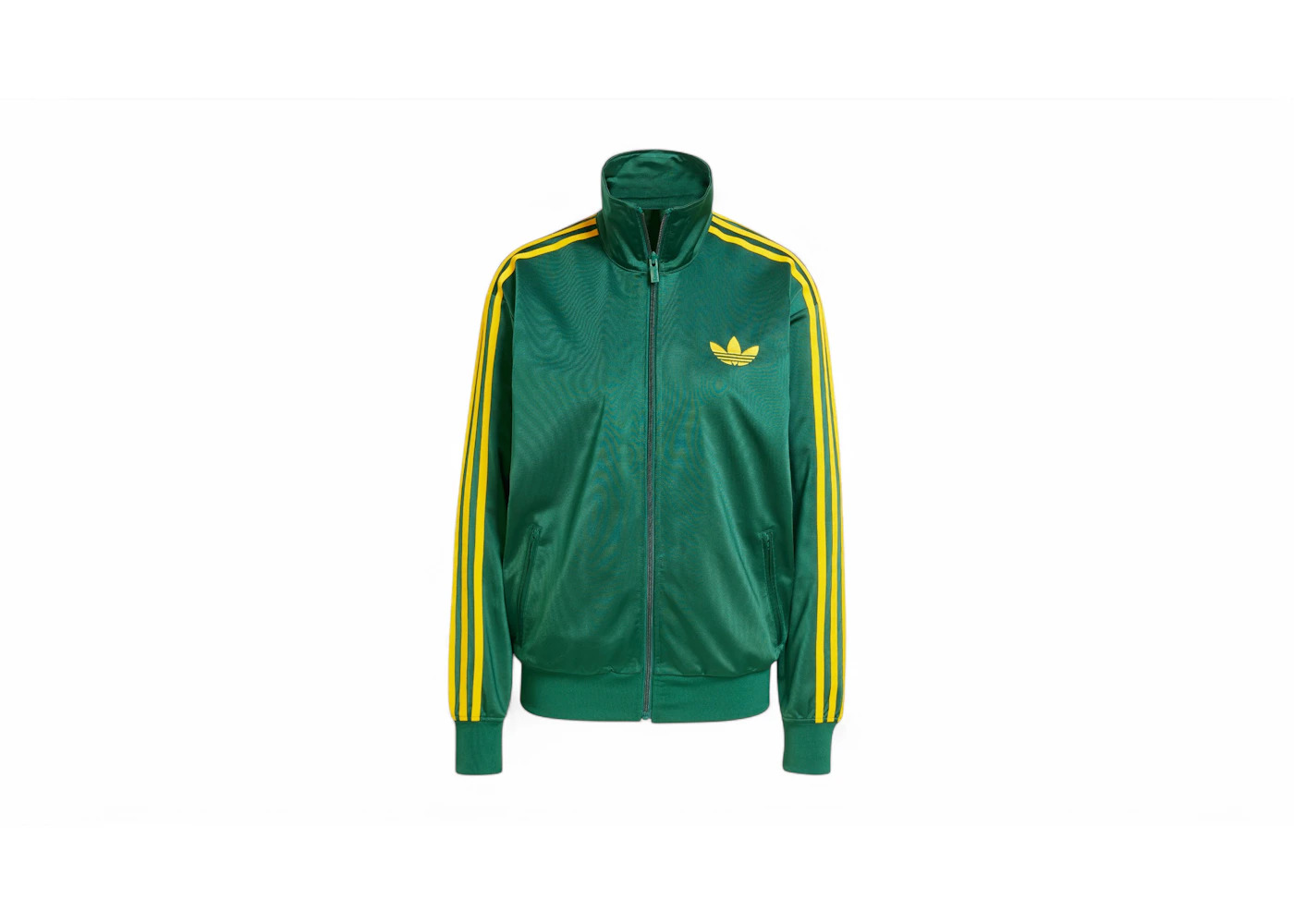 adidas Women's Adicolor Classic Firebird Loose Track Top Collegiate Green/Crew Yellow - 1