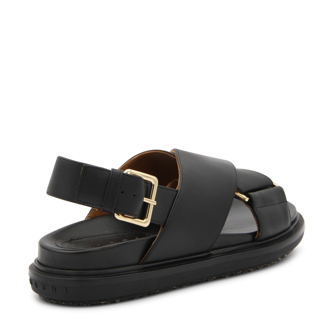black leather fussbet sandals - 3