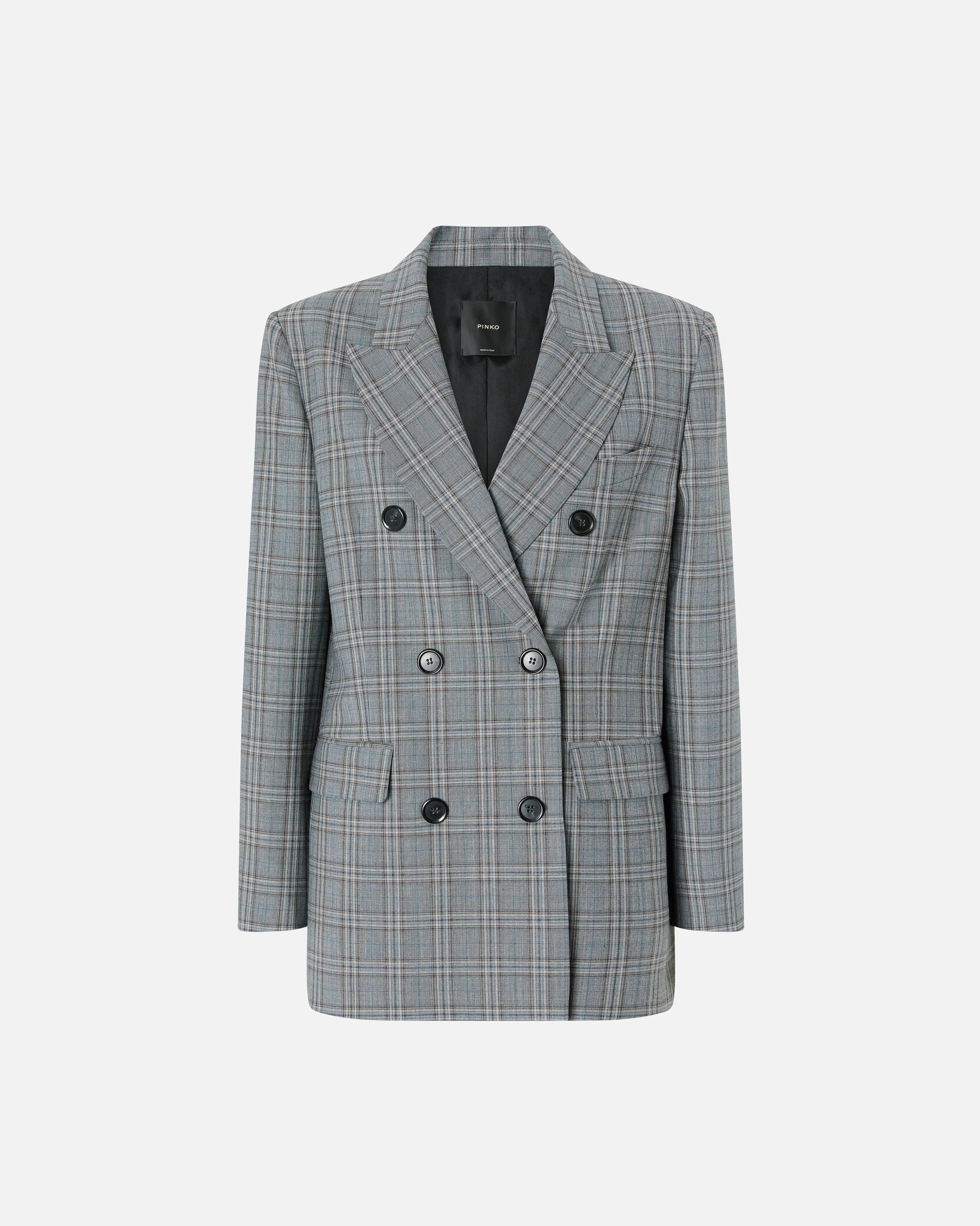 DOUBLE-BREASTED BLAZER WITH CHECKED PATTERN - 1
