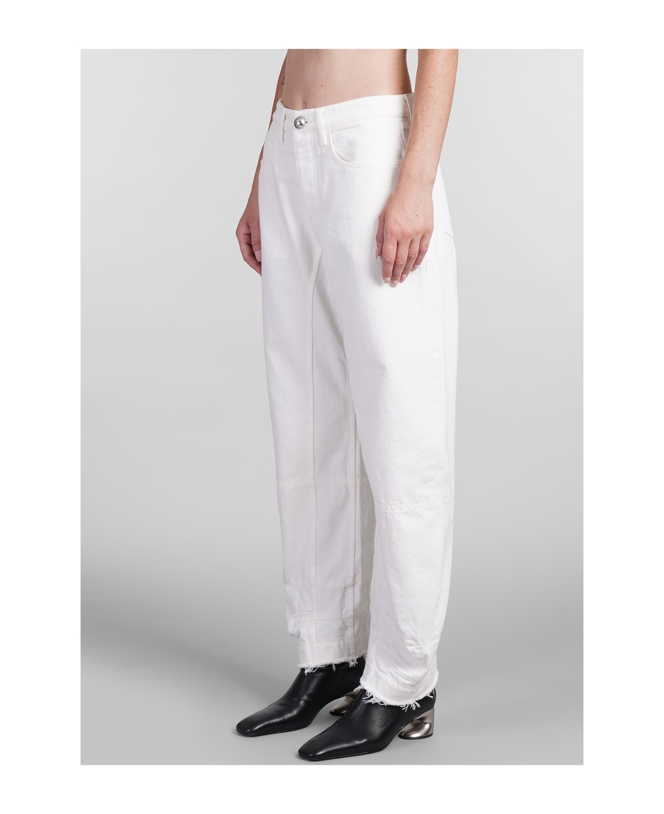 Jeans In White Cotton - 4
