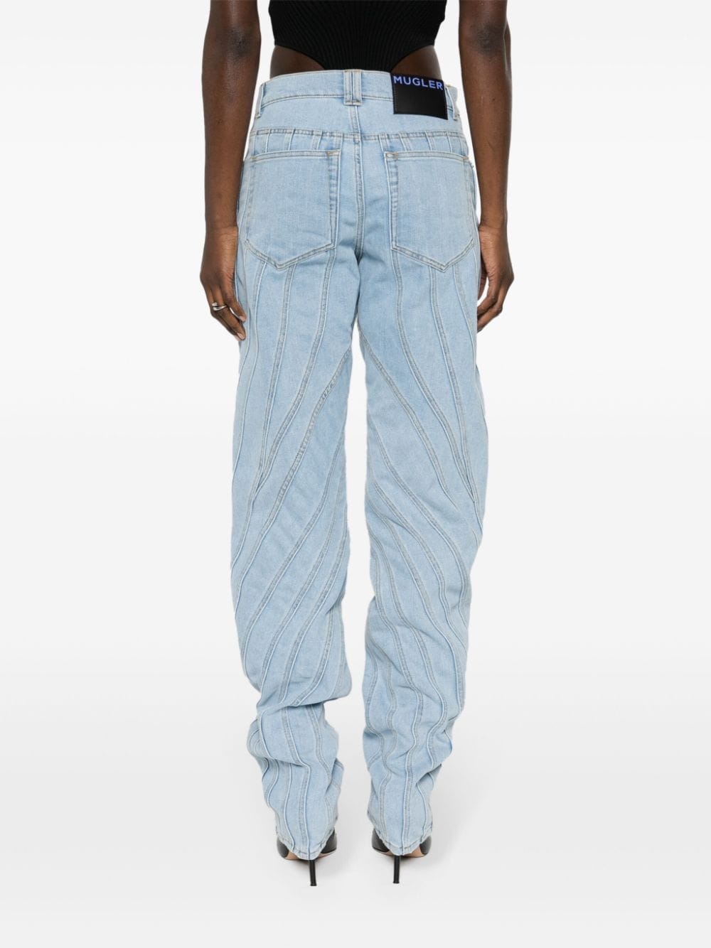 multi-seam spiral jeans - 4