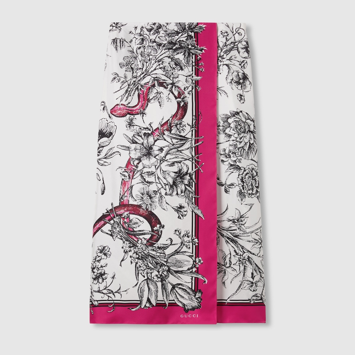 Printed silk wrap skirt - 1
