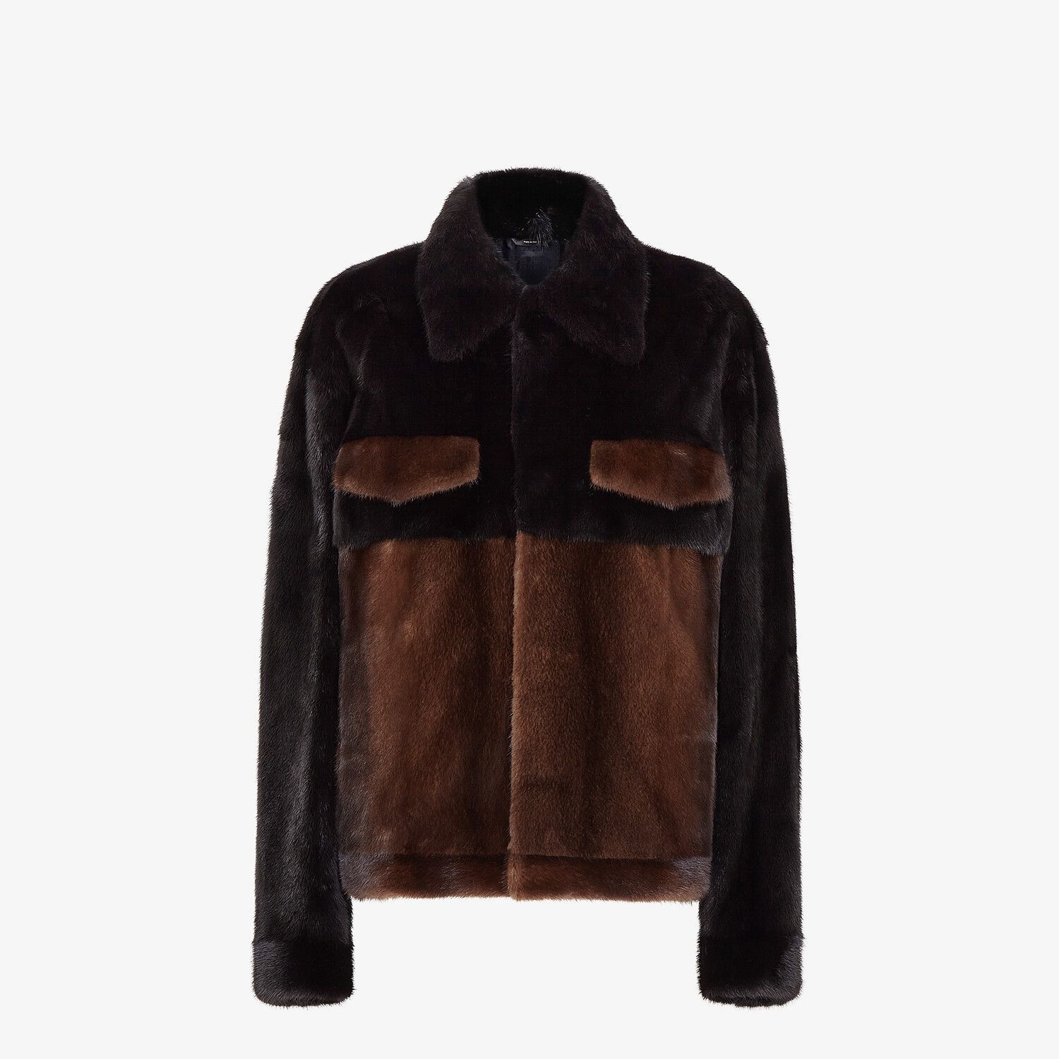 Brown mink jacket - 1