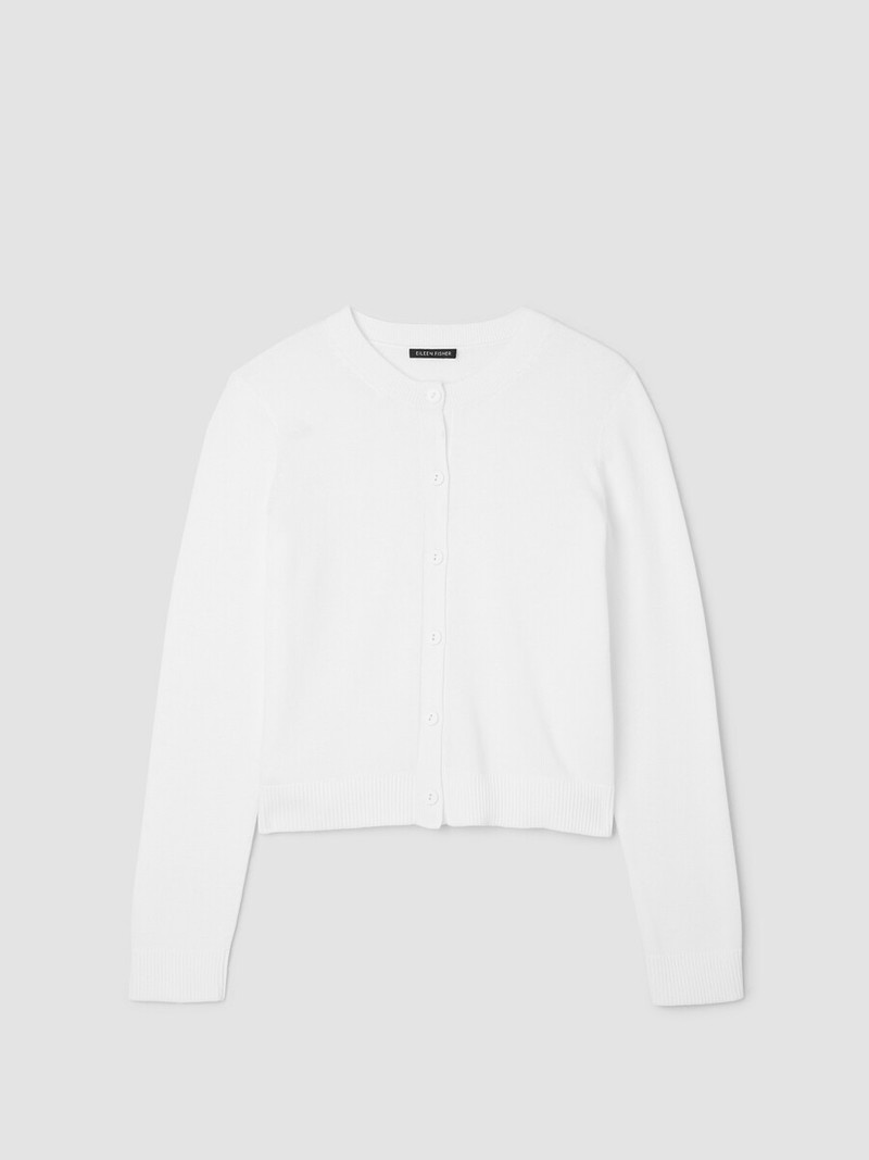 Peruvian Cotton Blend Crew Neck Cardigan 1
