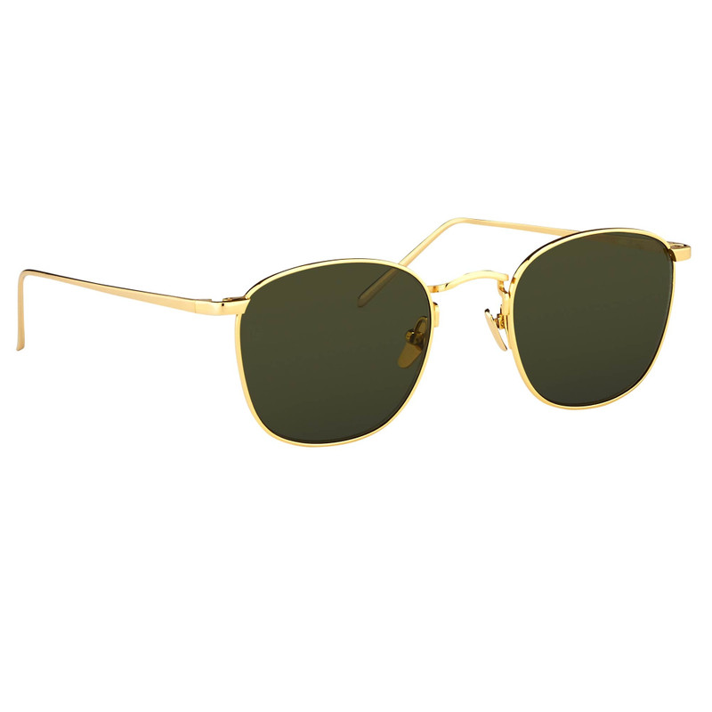 THE SIMON | MEN'S SQUARE SUNGLASSES IN GREEN / YELLOW GOLD (C5) 2