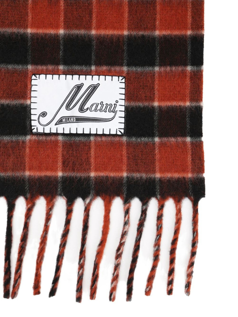 Marni checked fringed scarf outlook
