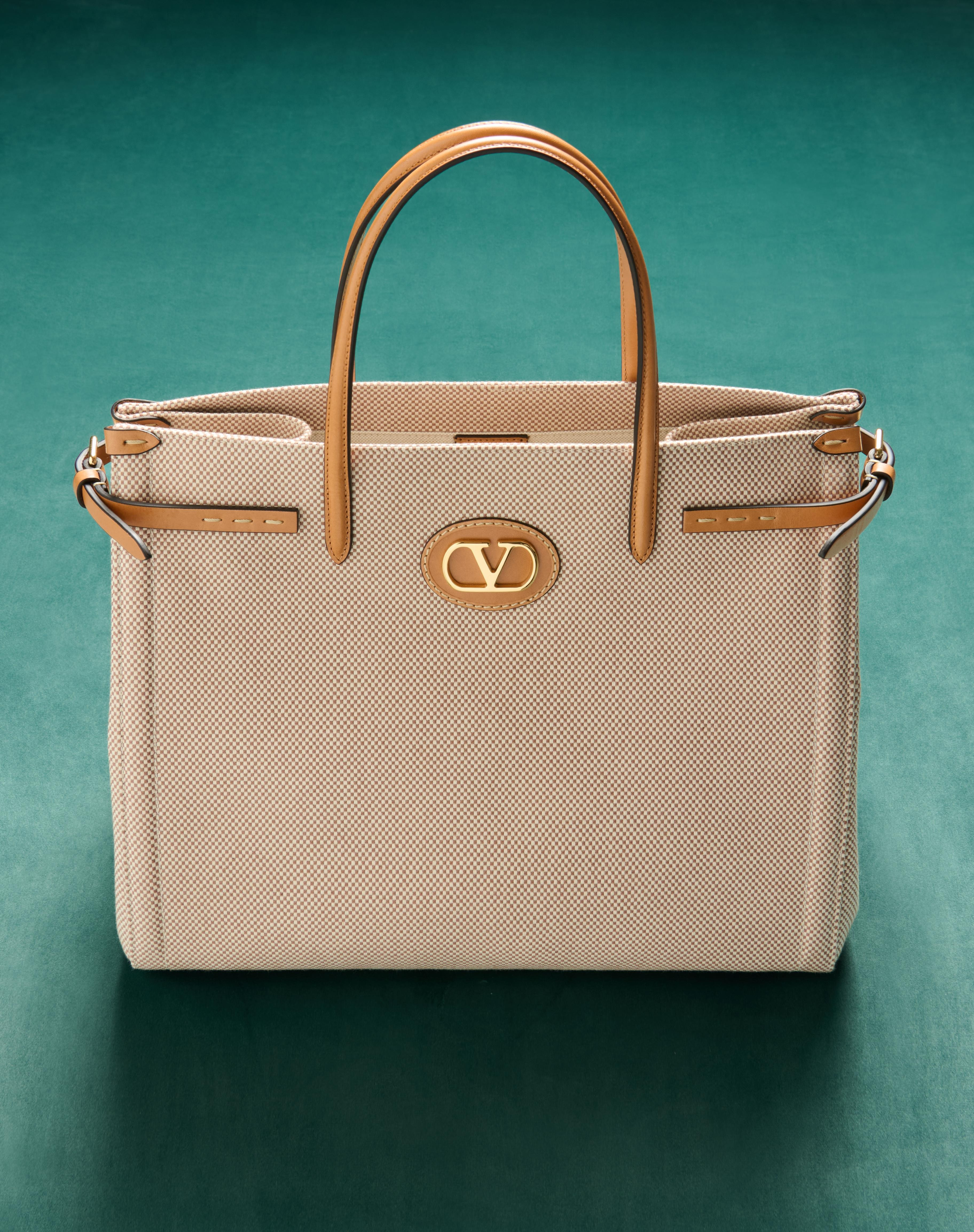 VALENTINO GARAVANI ANTIBES MEDIUM CANVAS SHOPPING BAG - 9