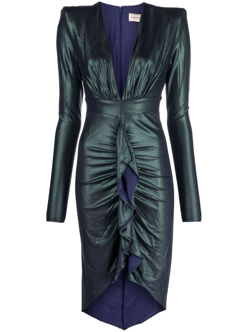 draped asymmetric jersey midi dress 1