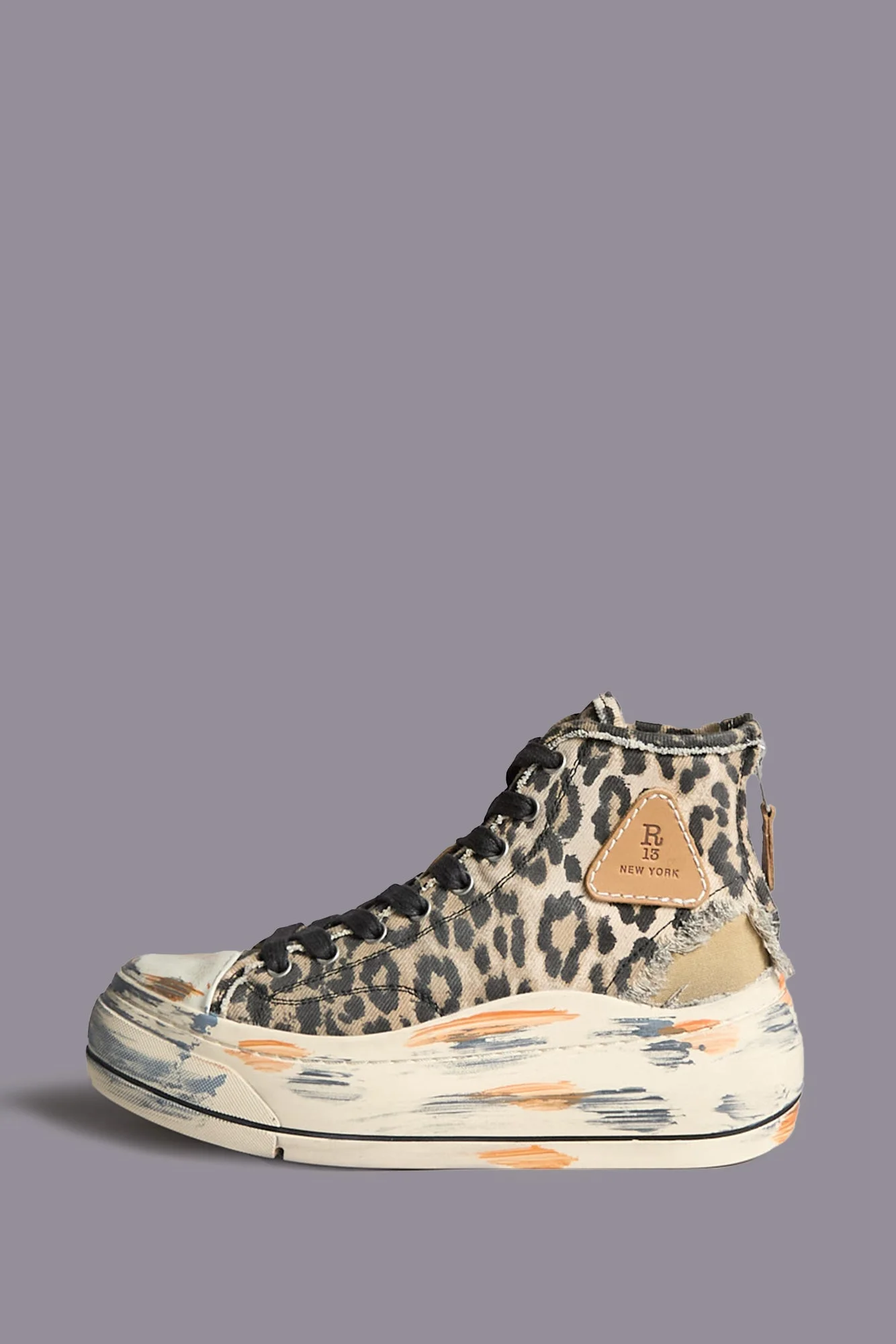 KURT HIGH TOP SNEAKER - DISTRESSED LIGHT LEOPARD - 1