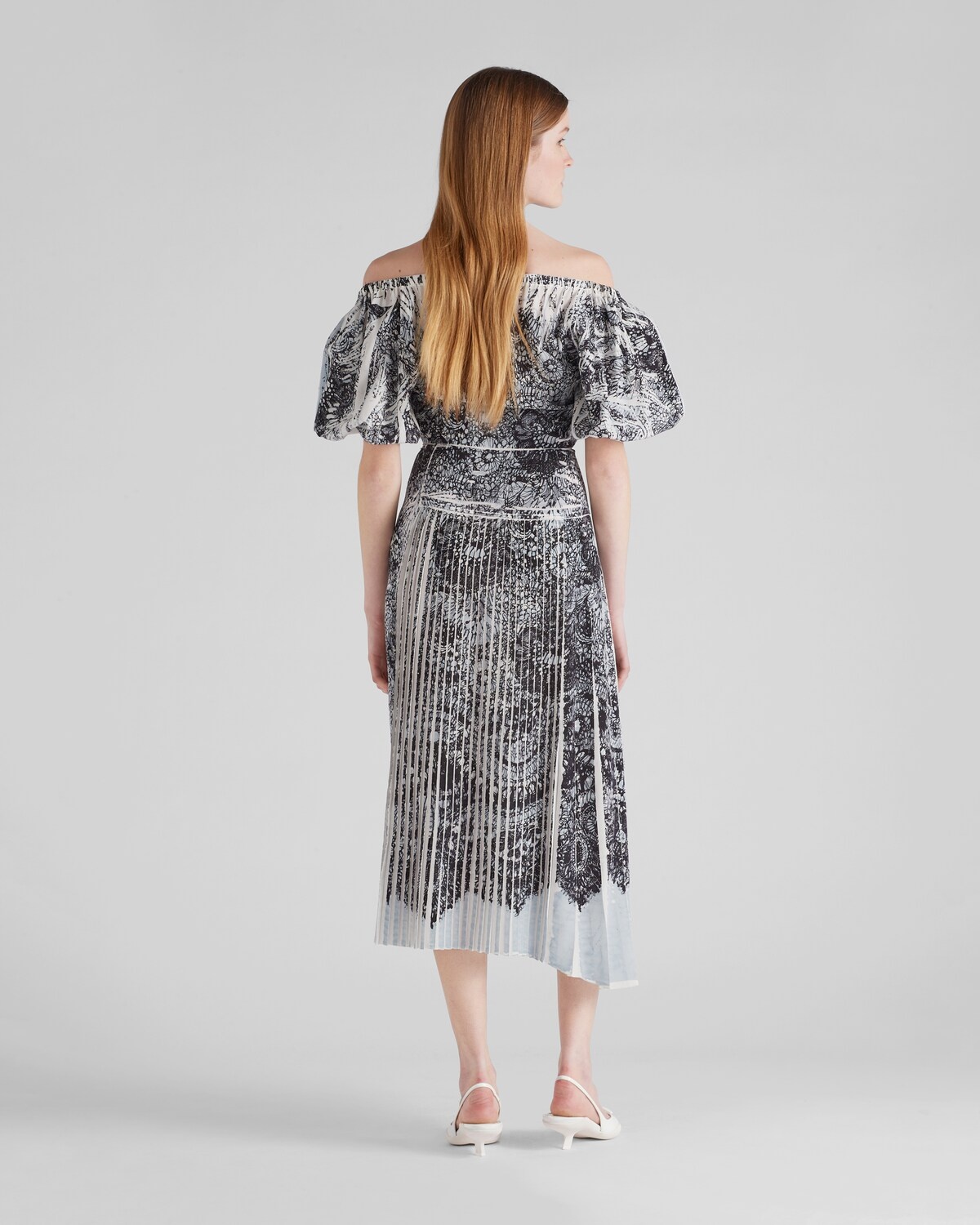 Printed crêpe de Chine dress - 5