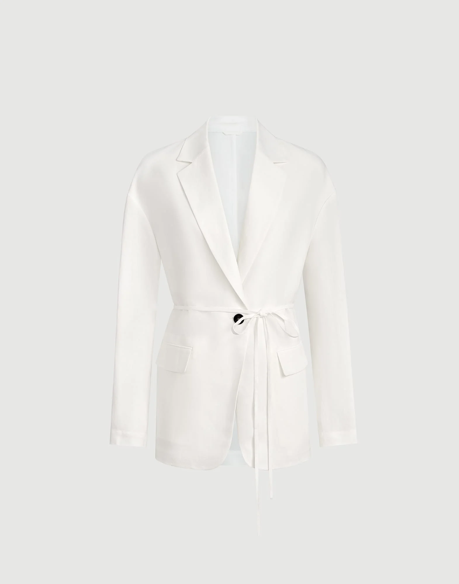 Viscose and linen fluid twill blazer with monili - 1