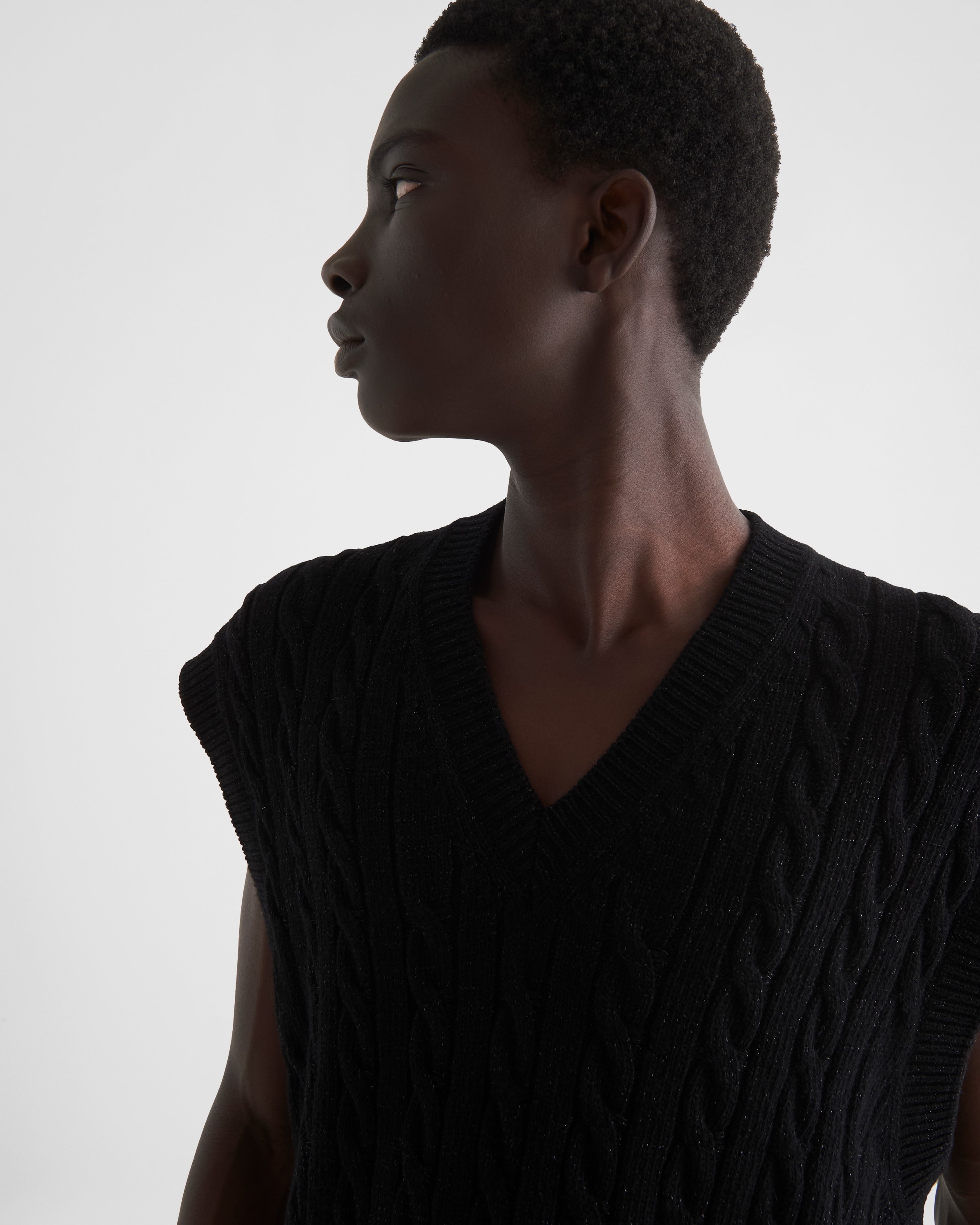 Cashmere and lamé vest - 3