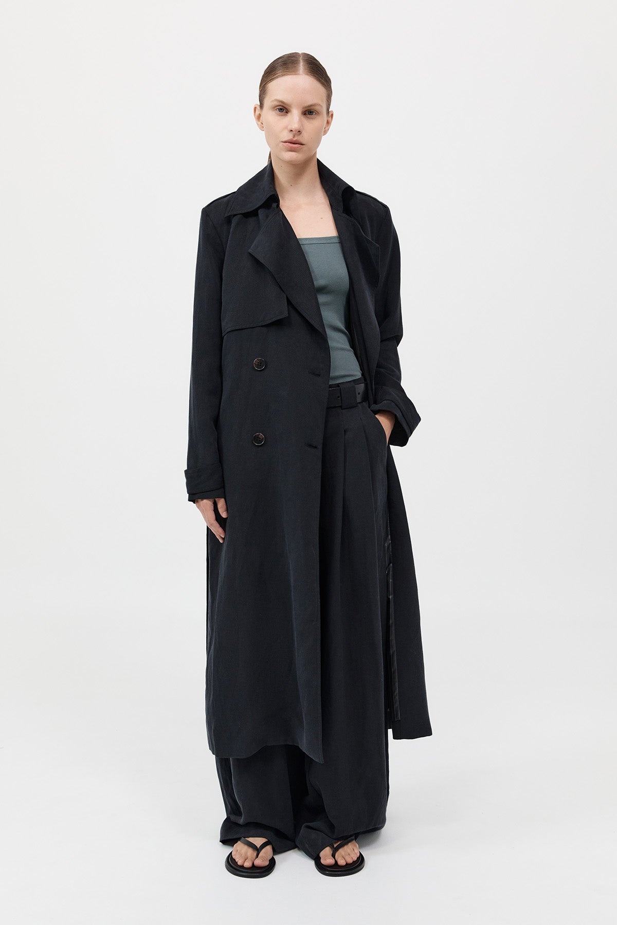 Soft Tailored Trench - Black - 6