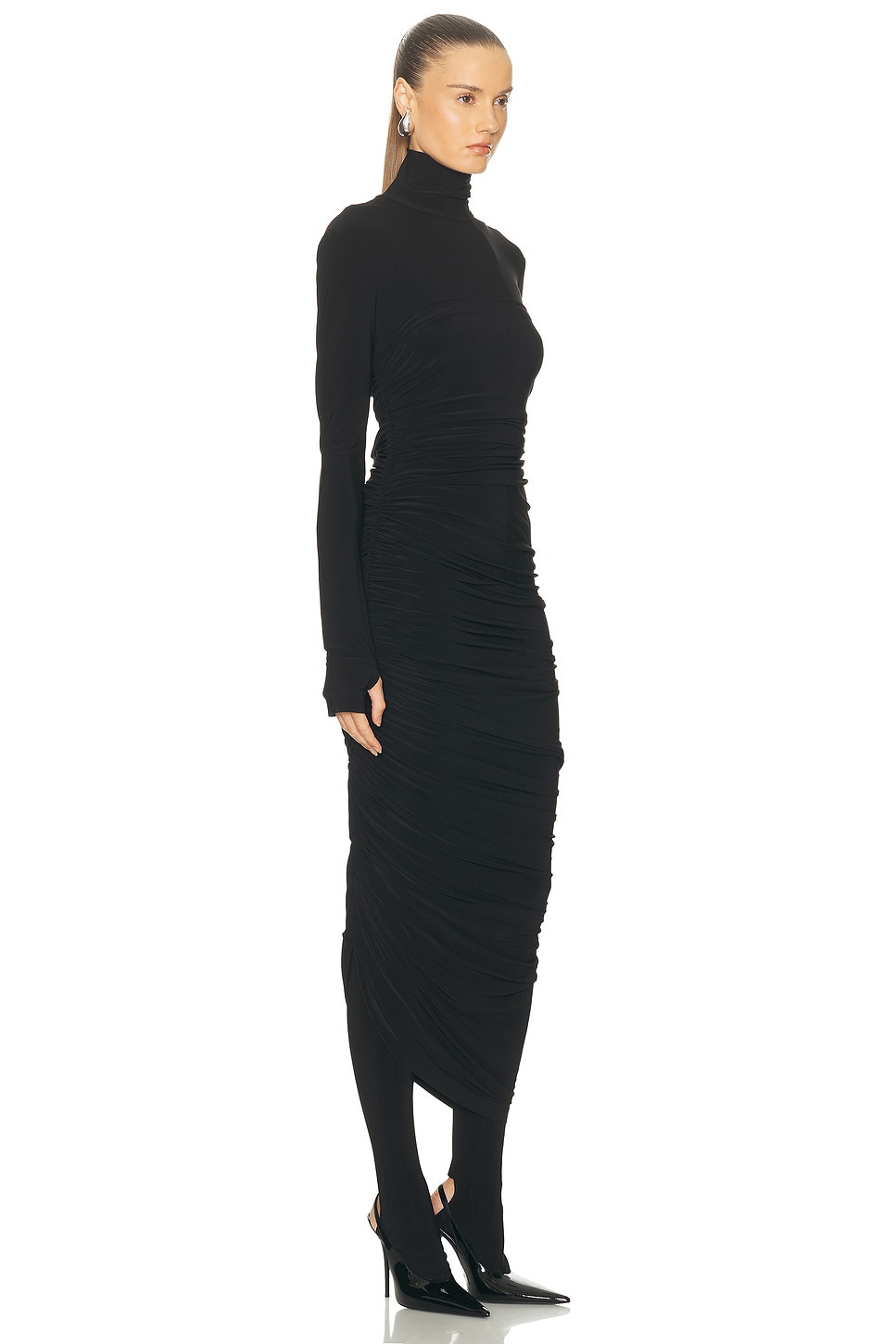 Long Sleeve Turtleneck Strapless Diana Gown - 2