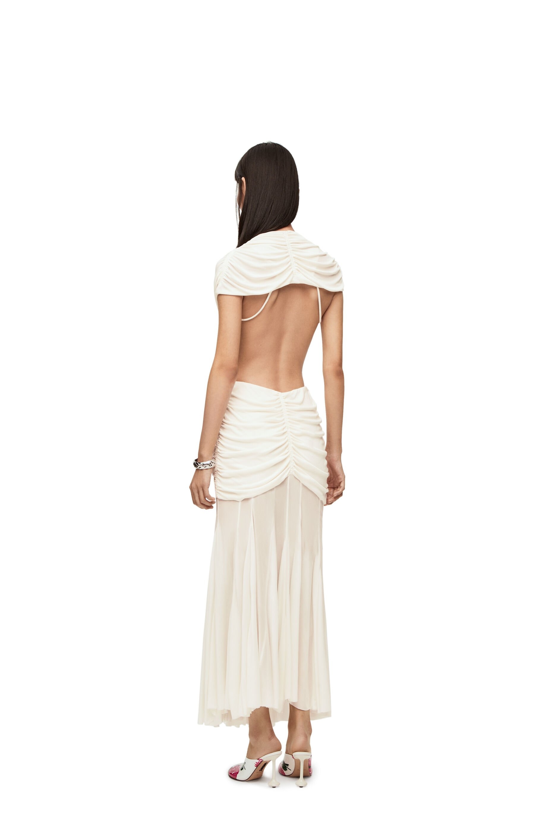Draped bow dress in crepe jersey - 3