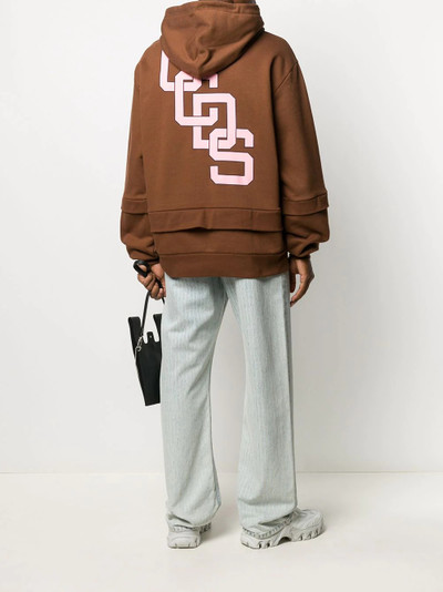 GCDS logo print layered hoodie outlook