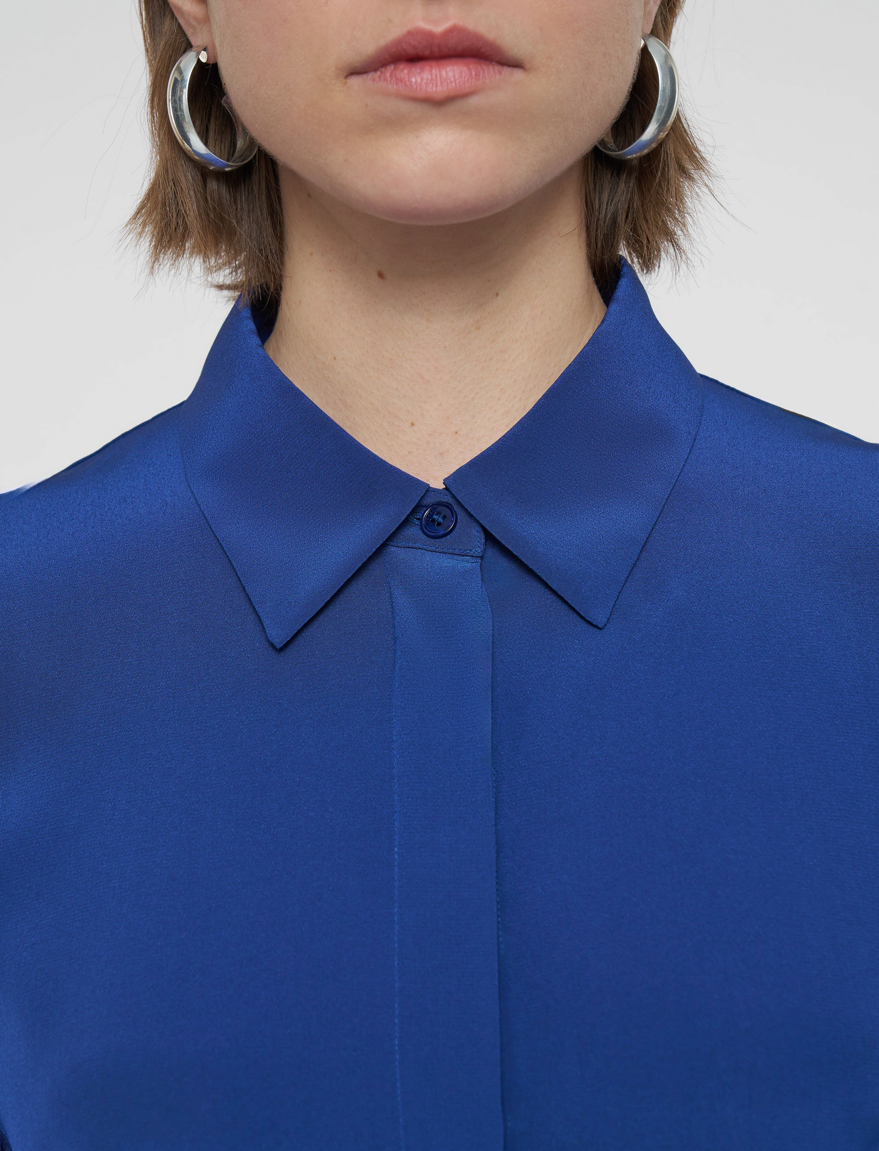 Bold Crepe de Soie Silk Blouse - 5
