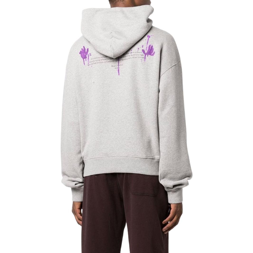 Off-White Dripped OW Logo Over Hoodie 'Grey' OMBB037F21FLE01308370837 - 3