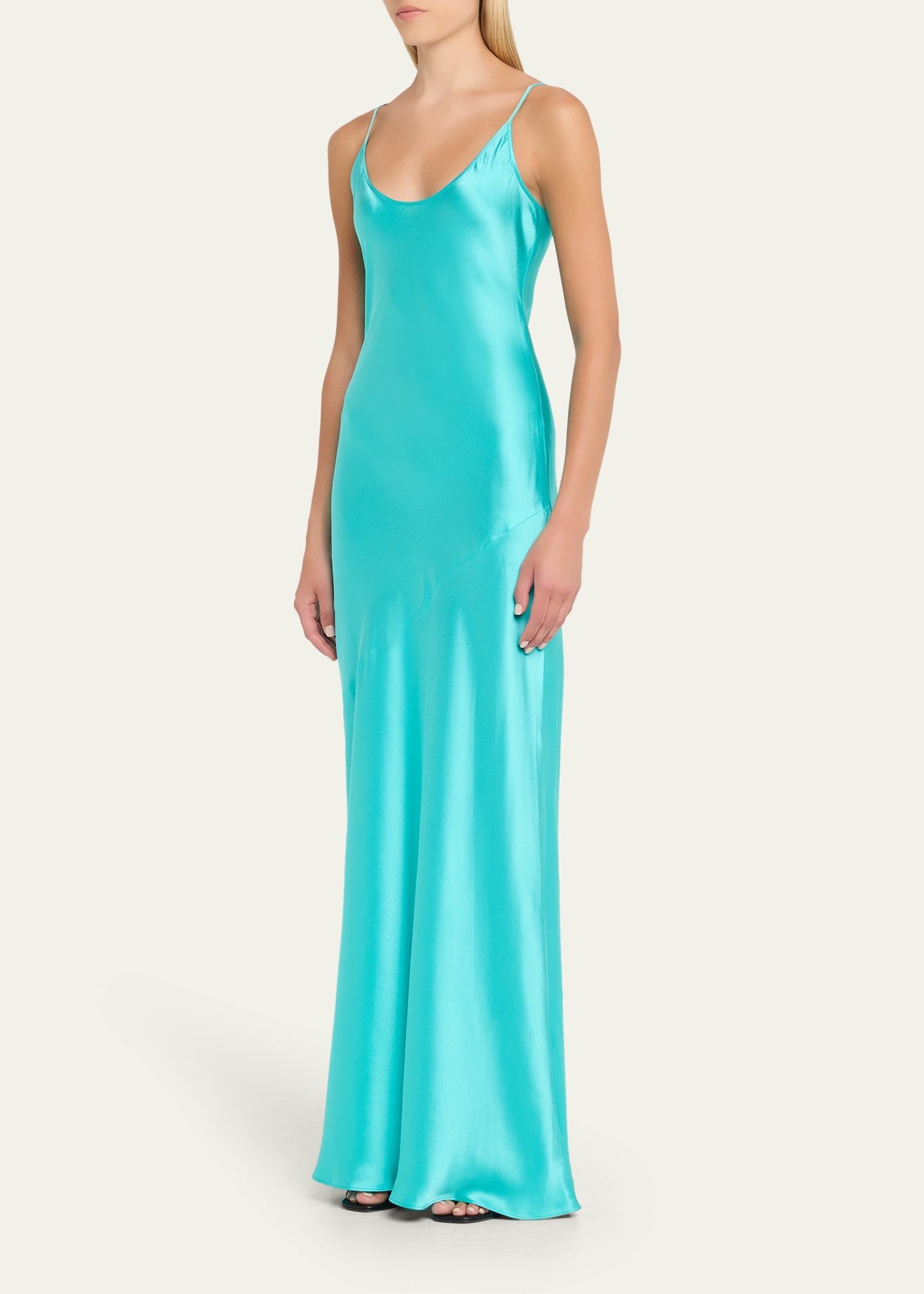 Charmaine U-Neck Silk Gown - 4