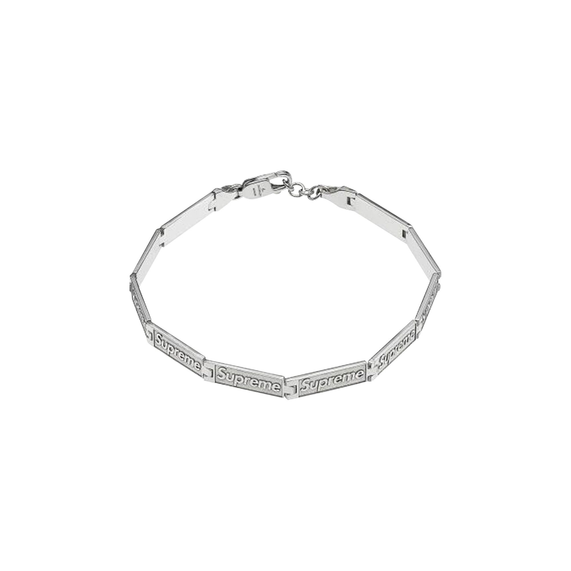 Supreme x Jacob & Co. Logo Link Bracelet 'Sterling Silver' - 1