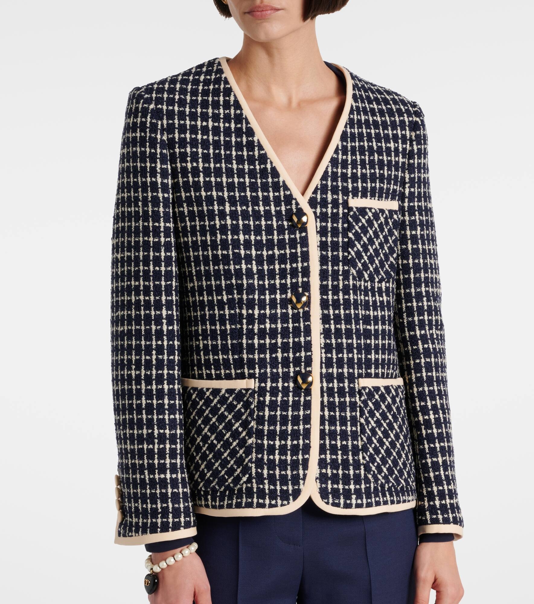 Wool and cotton-blend bouclé jacket - 7