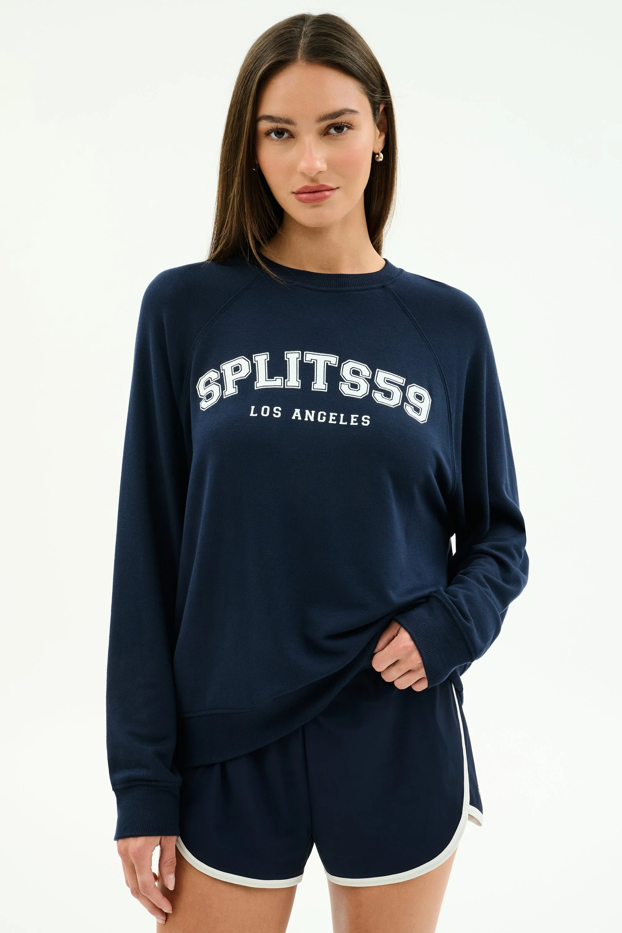 Andie Oversized Fleece Varsity Graphic Sweatshirt - 1