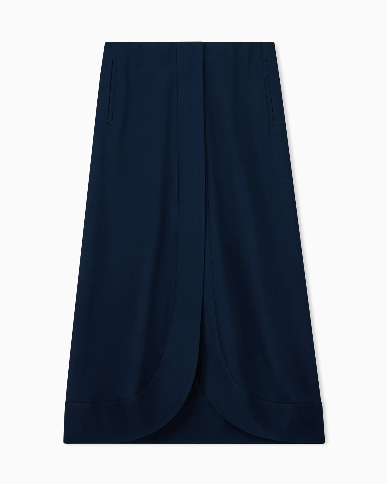 SKIRT IN TRIPLE SILK GEORGETTE WITH FRONT SLIT - 1