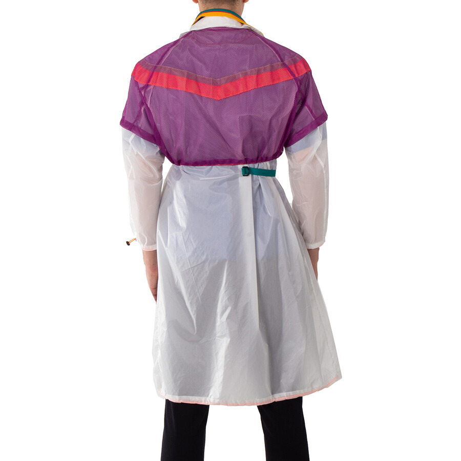 Kolor Men's White Layered Cape Style Coat, Brand Size 1 (Small) - 3