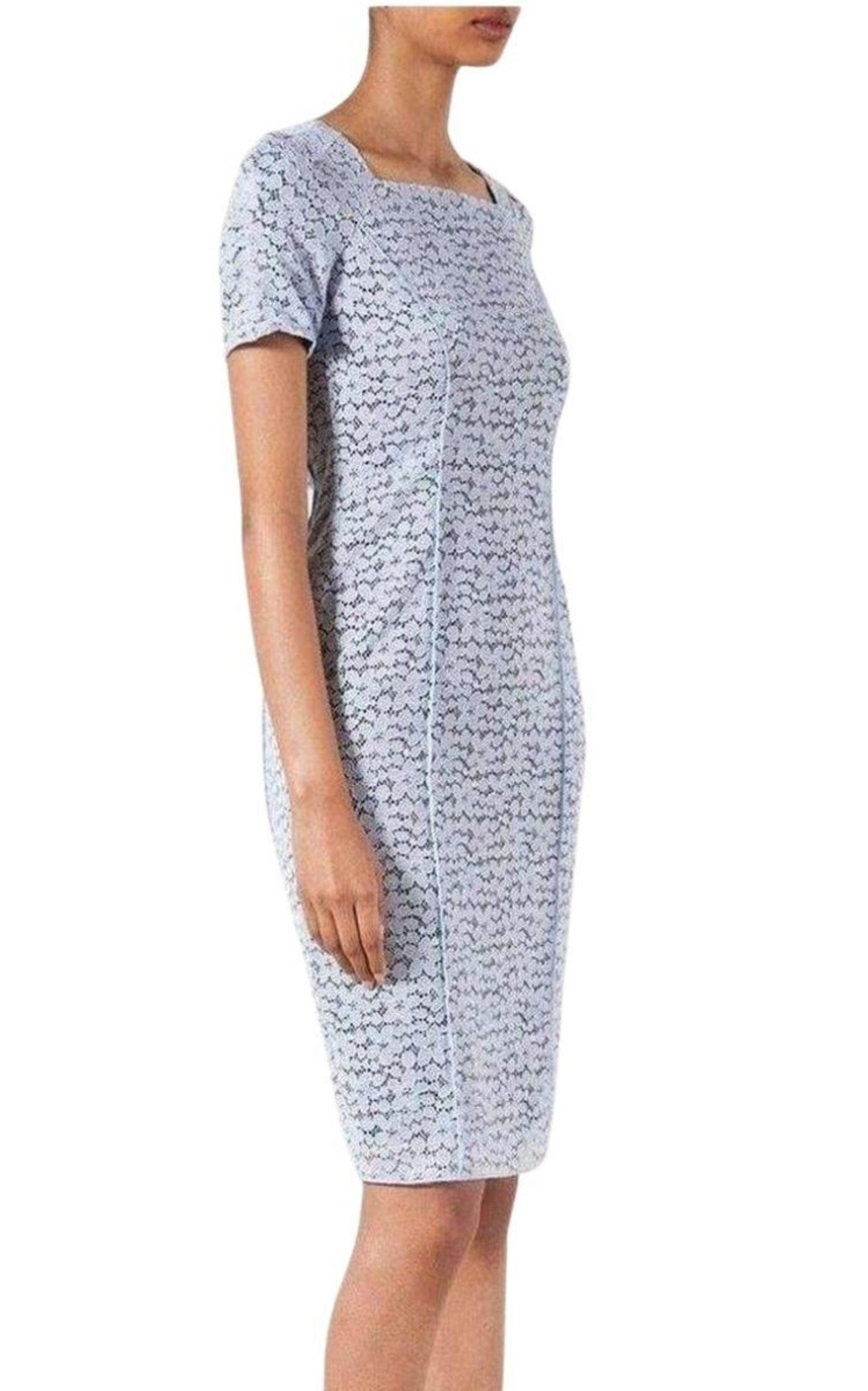 Lace Elbow Sleeve Fitted Dress - 3
