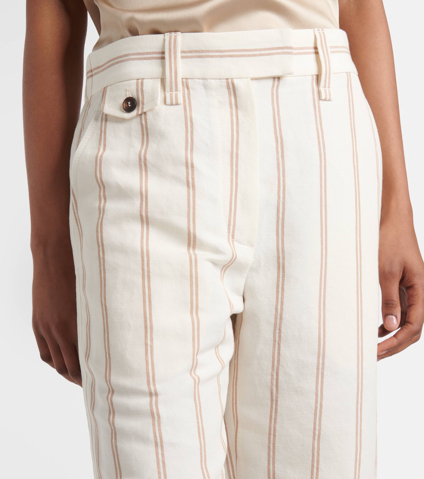 Monili striped linen and cotton chinos - 4