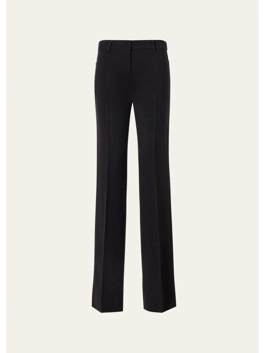 Mikka Wool Tricotine Straight-Leg Pants - 1