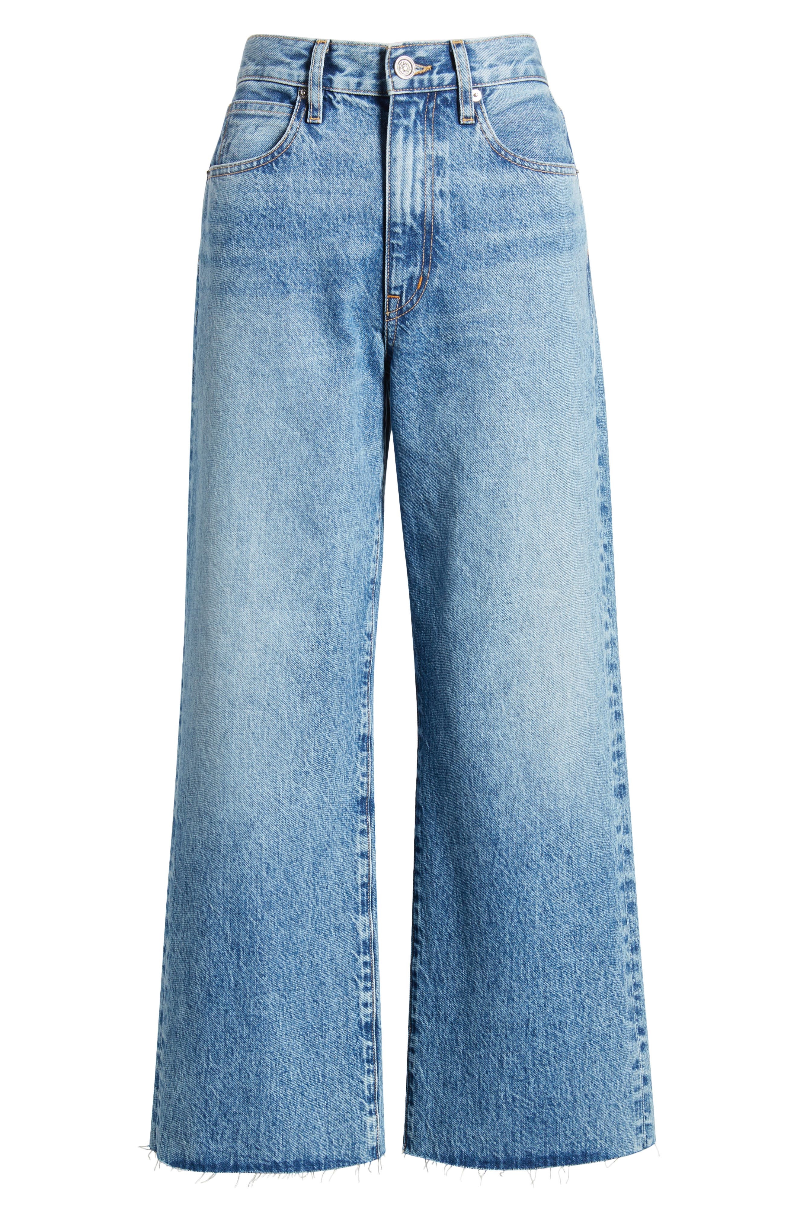 SLVRLAKE Grace High Waist Wide Leg Nonstretch Jeans in Lightning Strikes at Nordstrom - 5