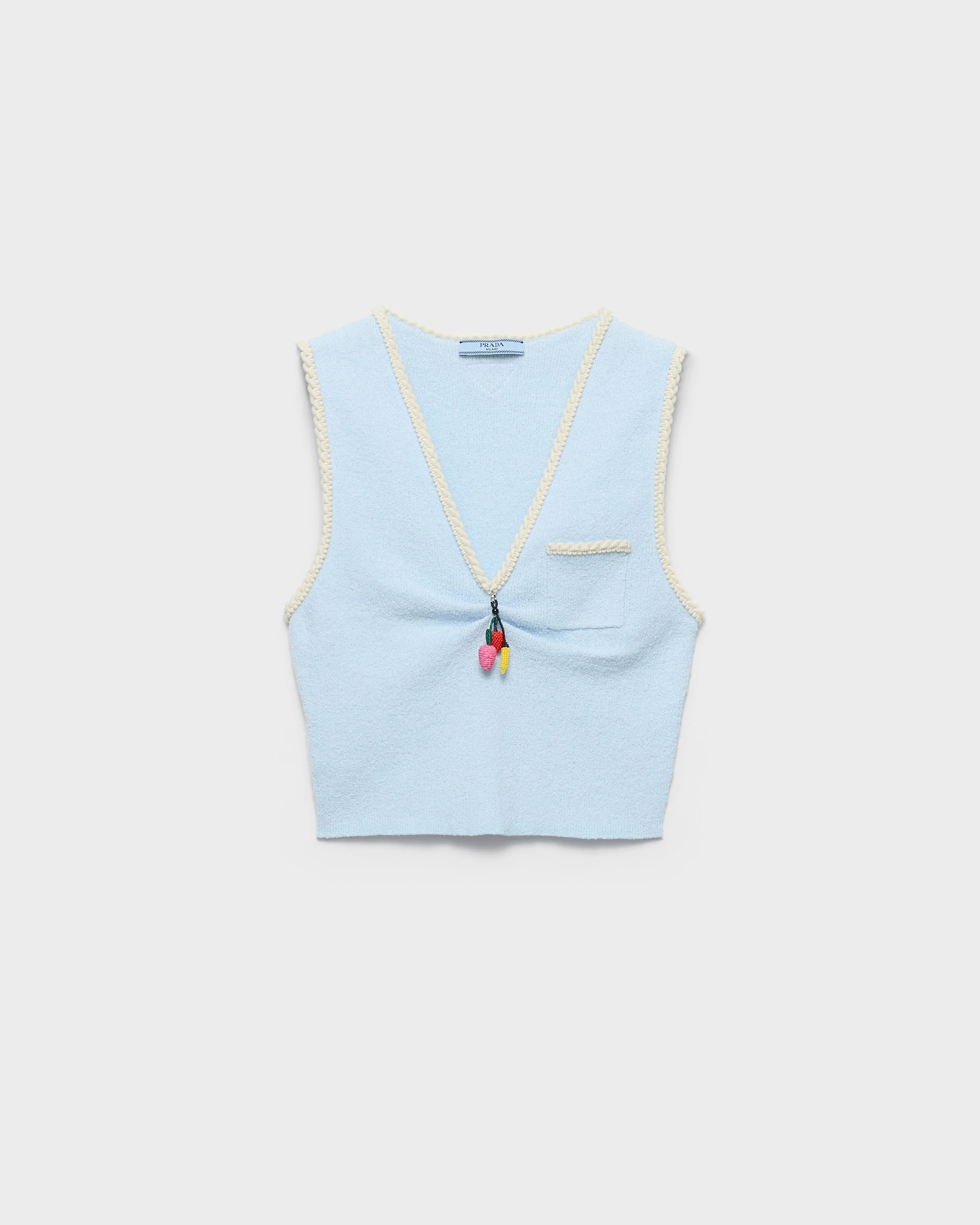 Cotton bouclé crop top - 1