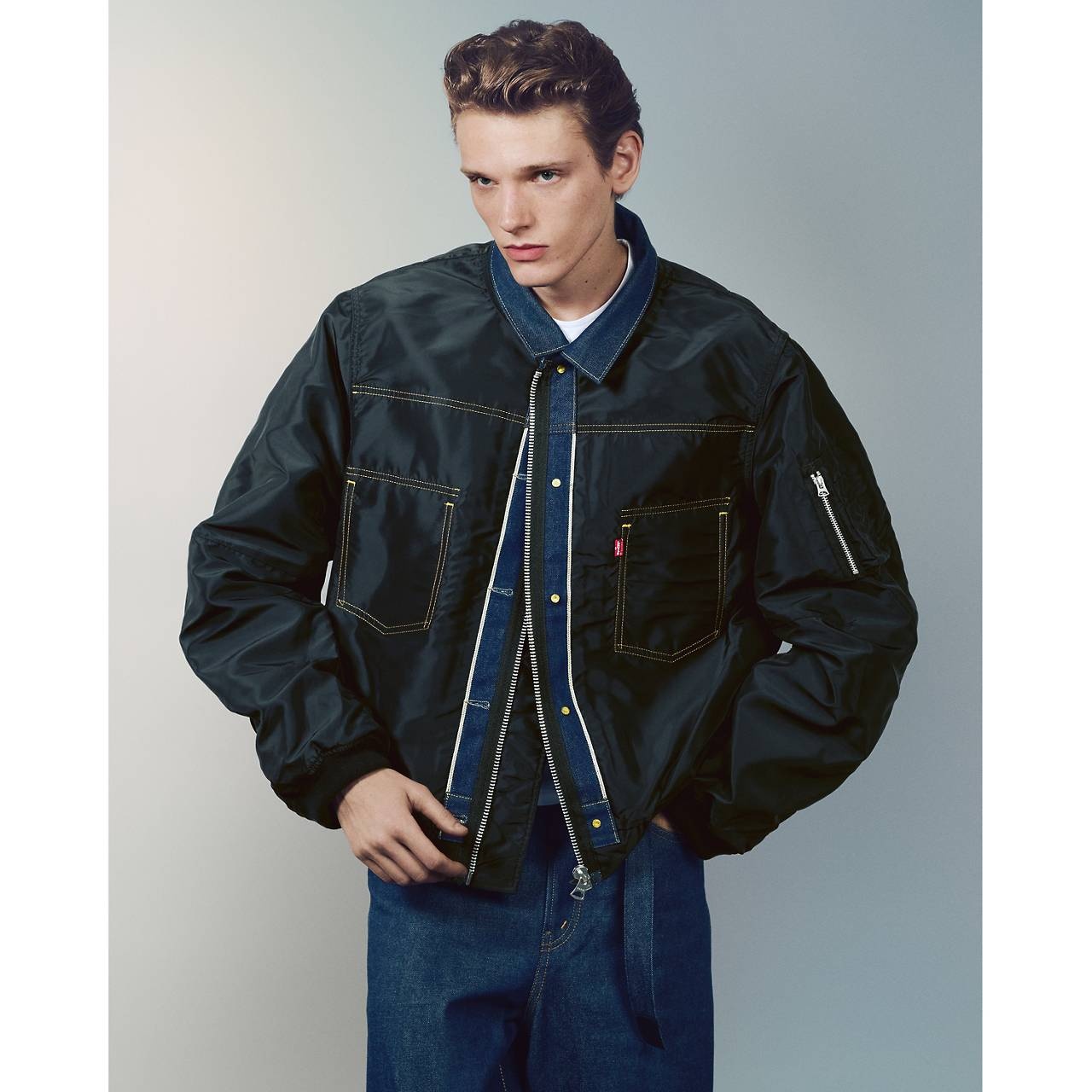 LEVI’S® X SACAI MEN’S DENIM X NYLON TWILL REVERSIBLE BLOUSON - 8