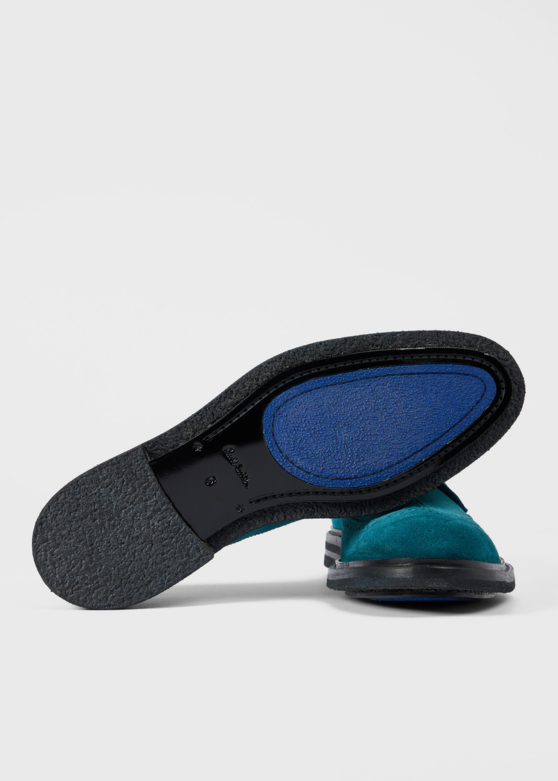 Paul Smith Petrol Blue 'Imperial' Suede Shoes outlook