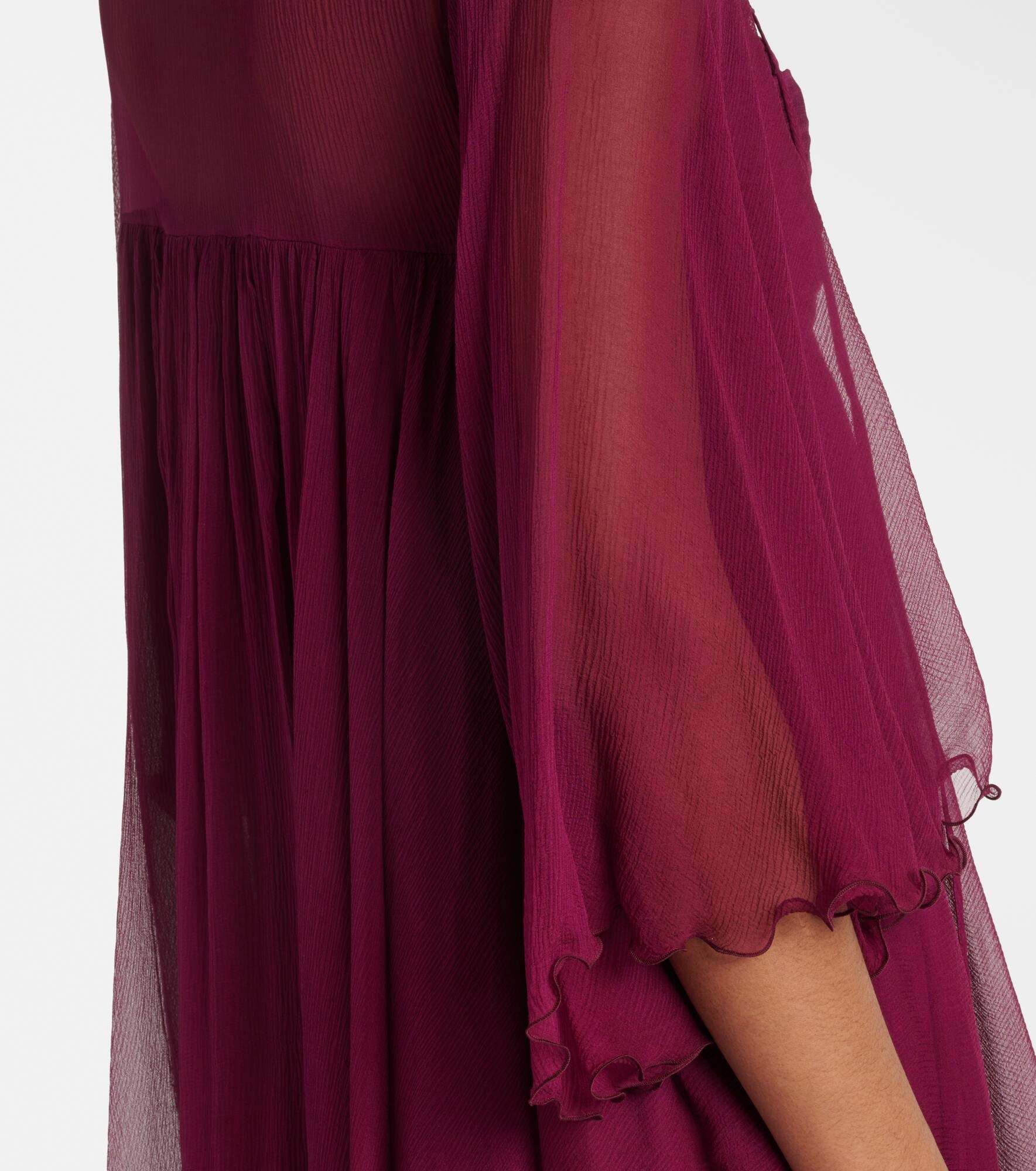 Sheer ruched silk minidress - 6