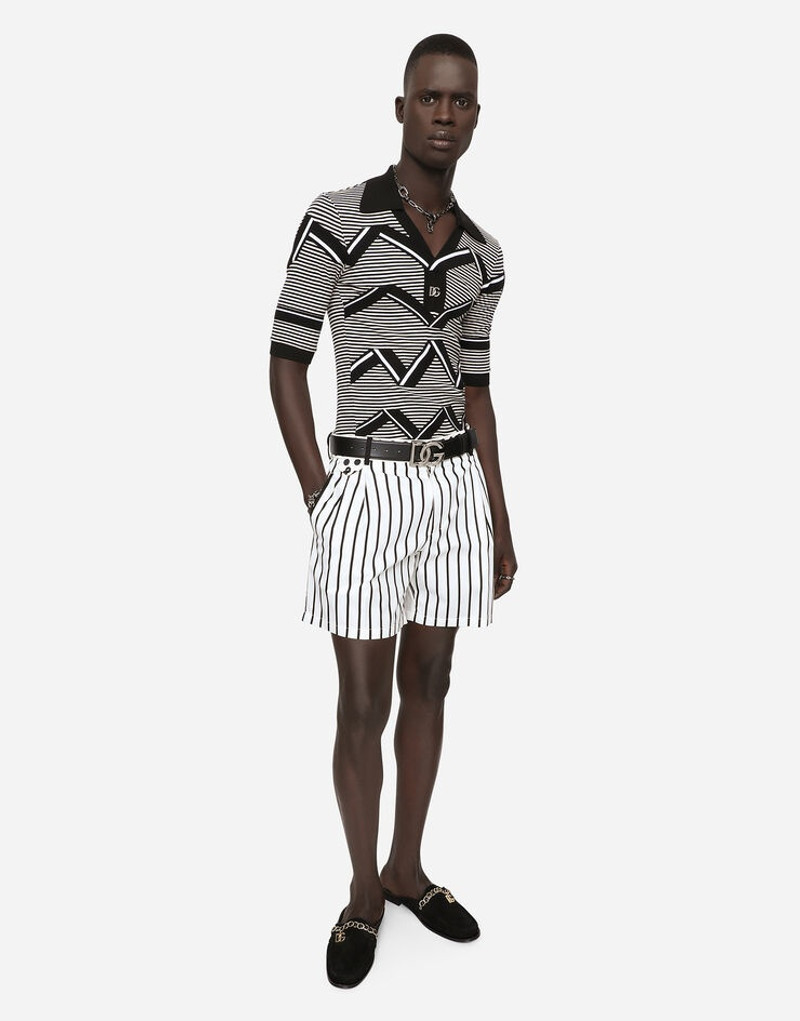 Striped stretch cotton shorts 1