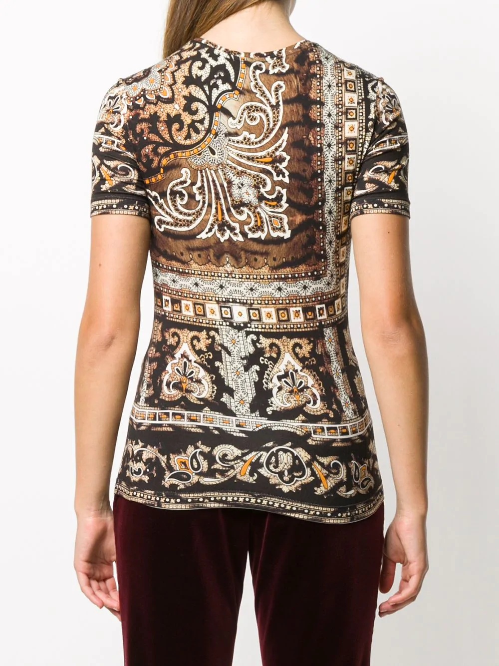 paisley-print short sleeve top - 4