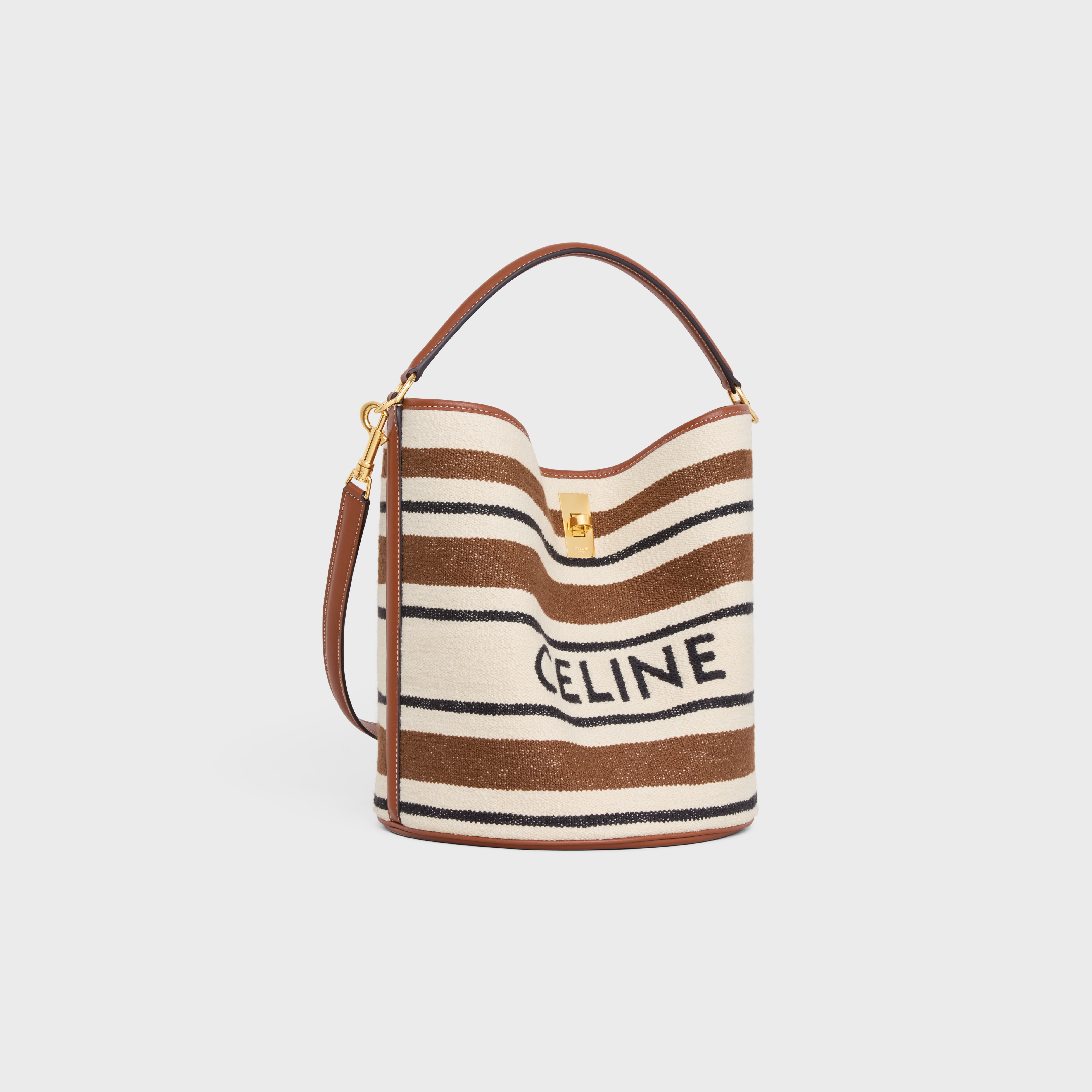 Bucket 16 Bag in striped textile with celine JACQUARD - 2