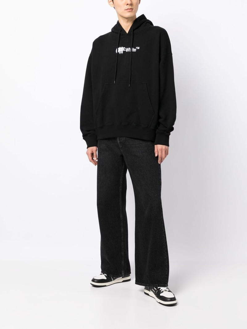 Off-White Spray Helvetica logo-embroidered hoodie outlook