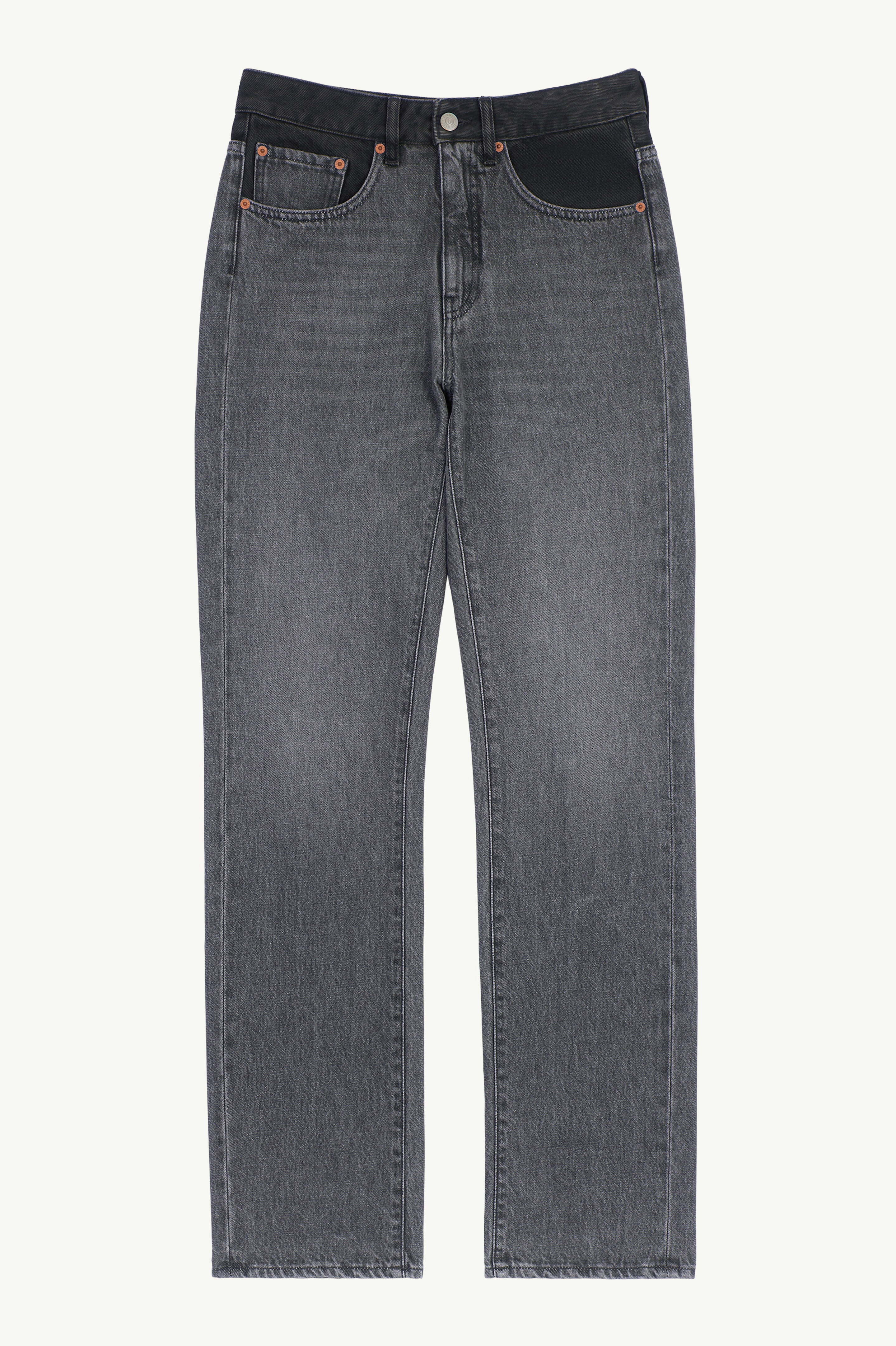 Two-Tone 5-Pocket Denim Trousers - 1